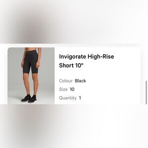 NWOT Lululemon Invigorate High-Rise 10"
Shorts